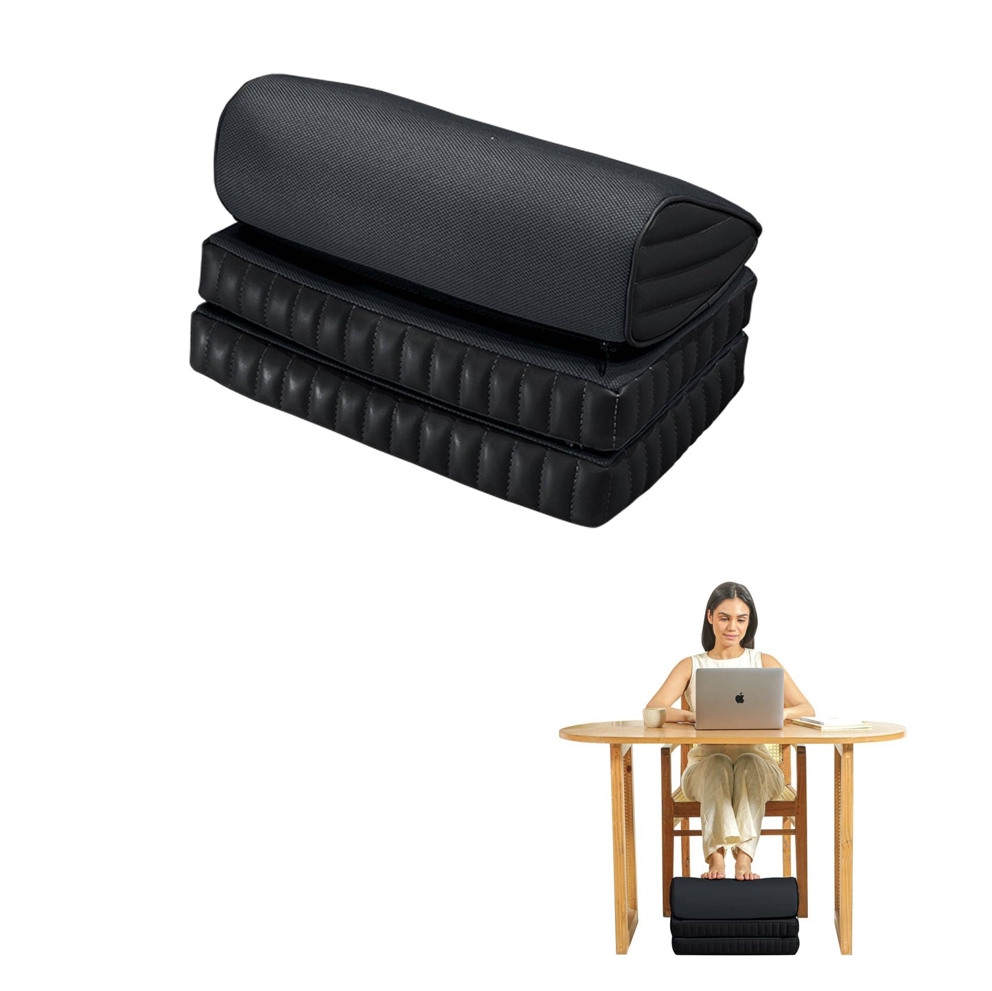 StepComfort Curve Footrest Foot Rest Cushion The White Willow Adjustable Footrest- 3Layers Midnight