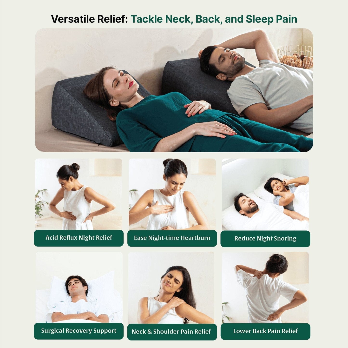 Terra- Cooling Gel Egg Crate & HR Foam Bed Wedge Pillow - Medium Firm Bed Wedge The White Willow
