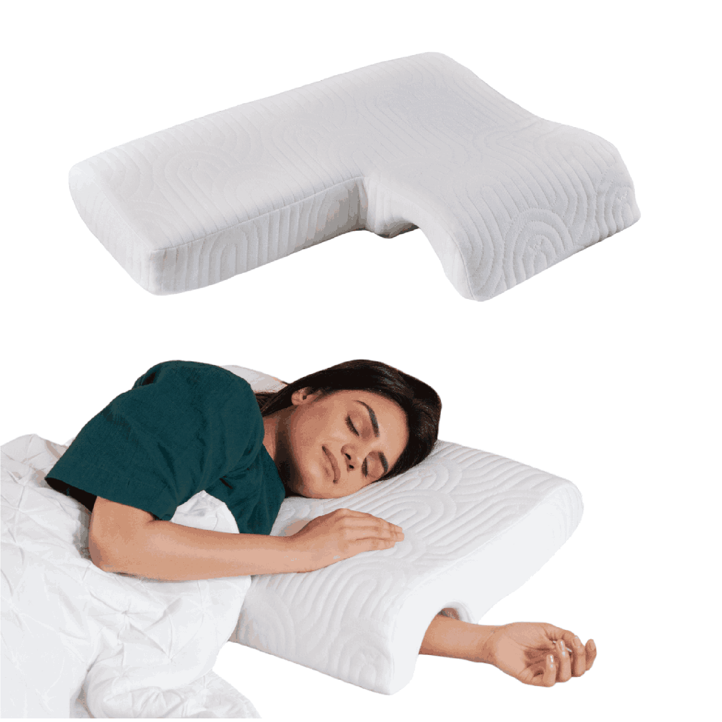 TogetherRest Hug Pillow Speciality Pillow The White Willow Left Side Creamy Calm