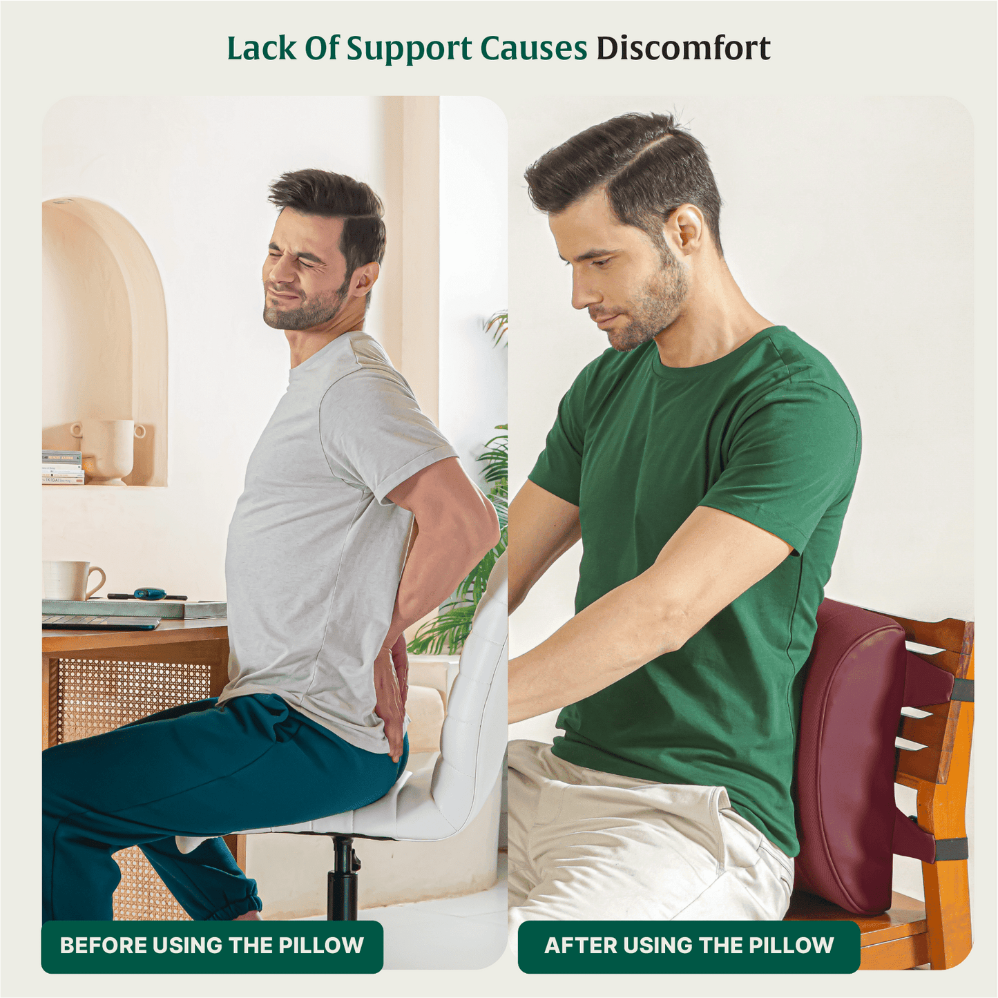 TotalSupport Full Back Pillow Lumbar Back Support The White Willow