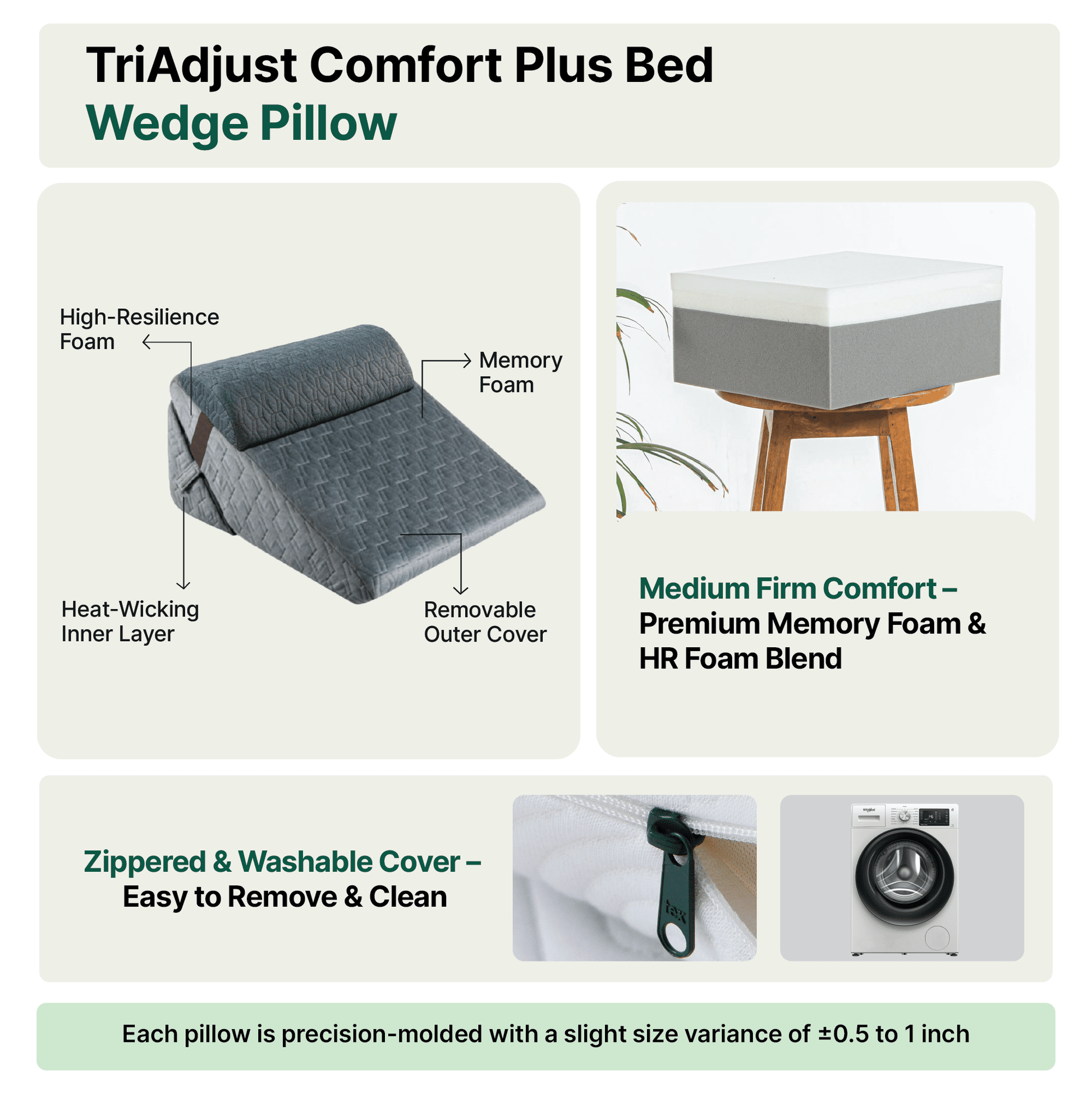 TriAdjust Comfort Plus Bed Wedge Pillow Bed Wedge The White Willow