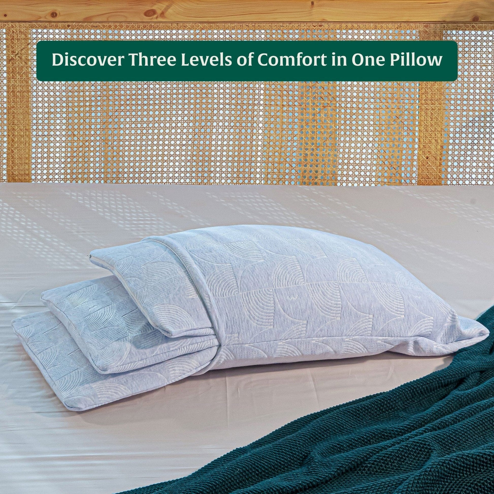 Triple Layer Adjustable Comfort Pillow Regular Pillow The White Willow