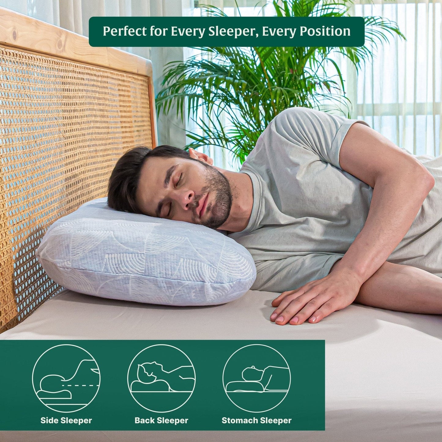 Triple Layer Adjustable Comfort Pillow Regular Pillow The White Willow