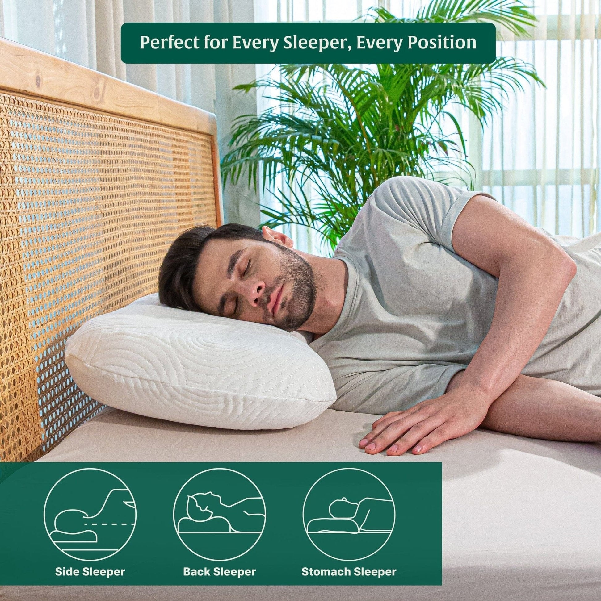 Triple Layer Adjustable Comfort Pillow Regular Pillow The White Willow