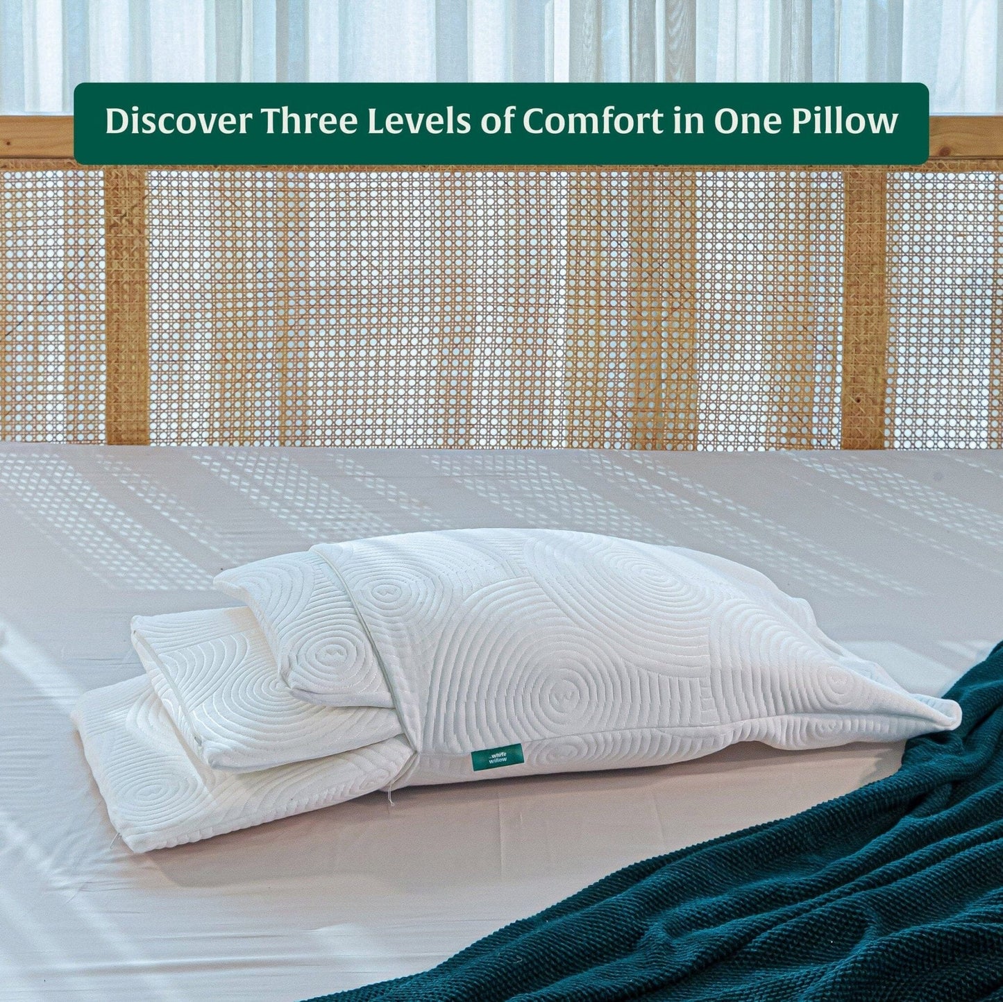 Triple Layer Adjustable Comfort Pillow Regular Pillow The White Willow