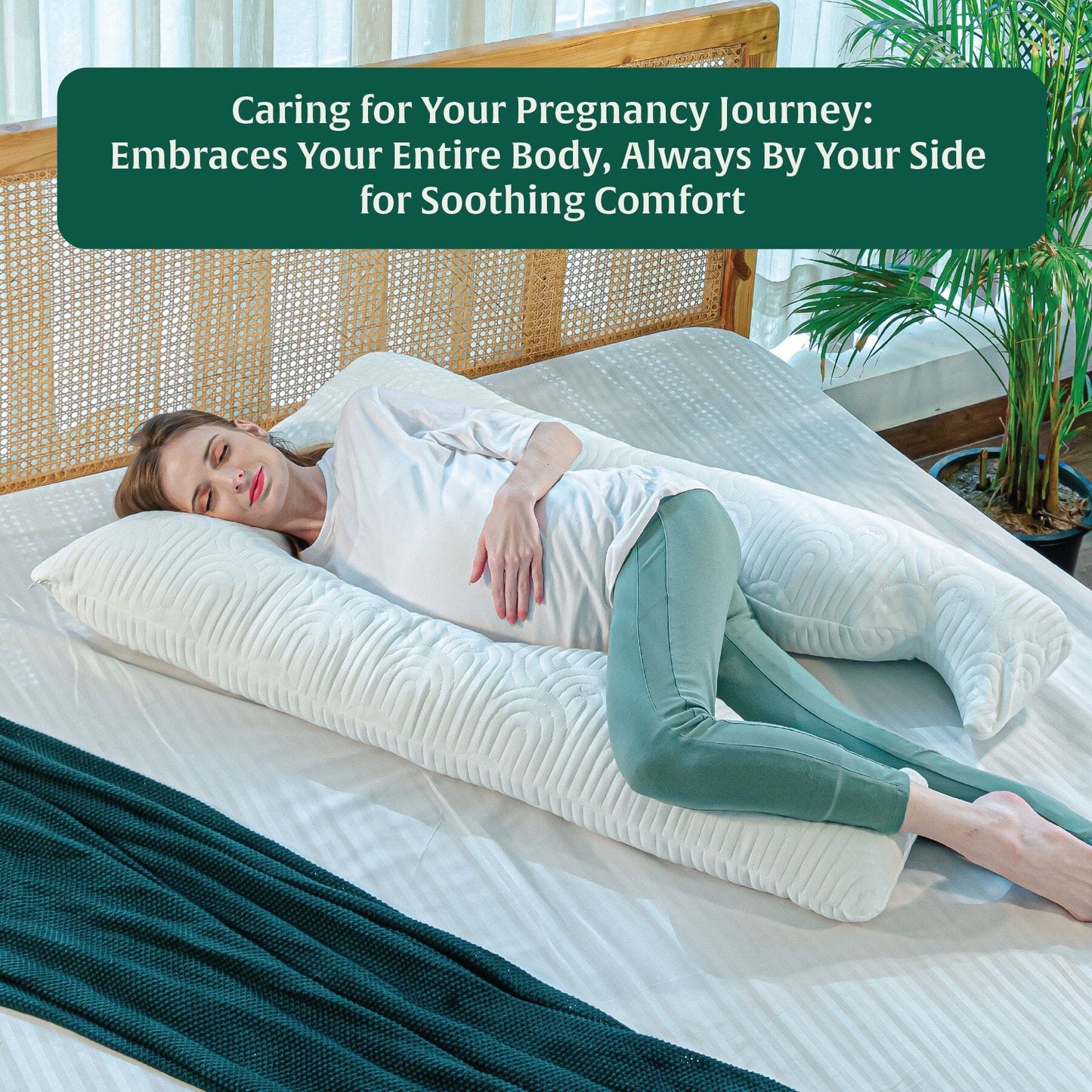 U - Shape Pregnancy Pillow - Blissful Bump Cradle - Pregnancy Pillow - The White Willow