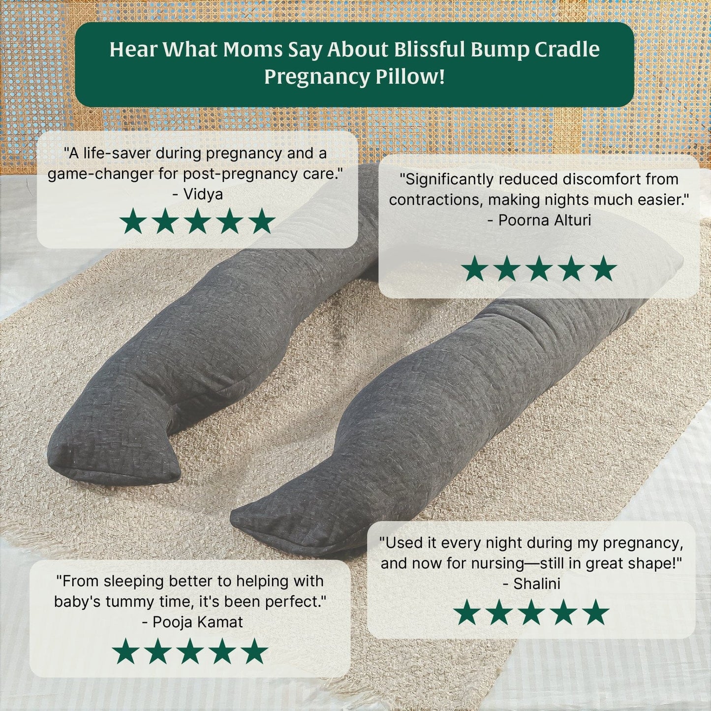 U - Shape Pregnancy Pillow - Blissful Bump Cradle - Pregnancy Pillow - The White Willow