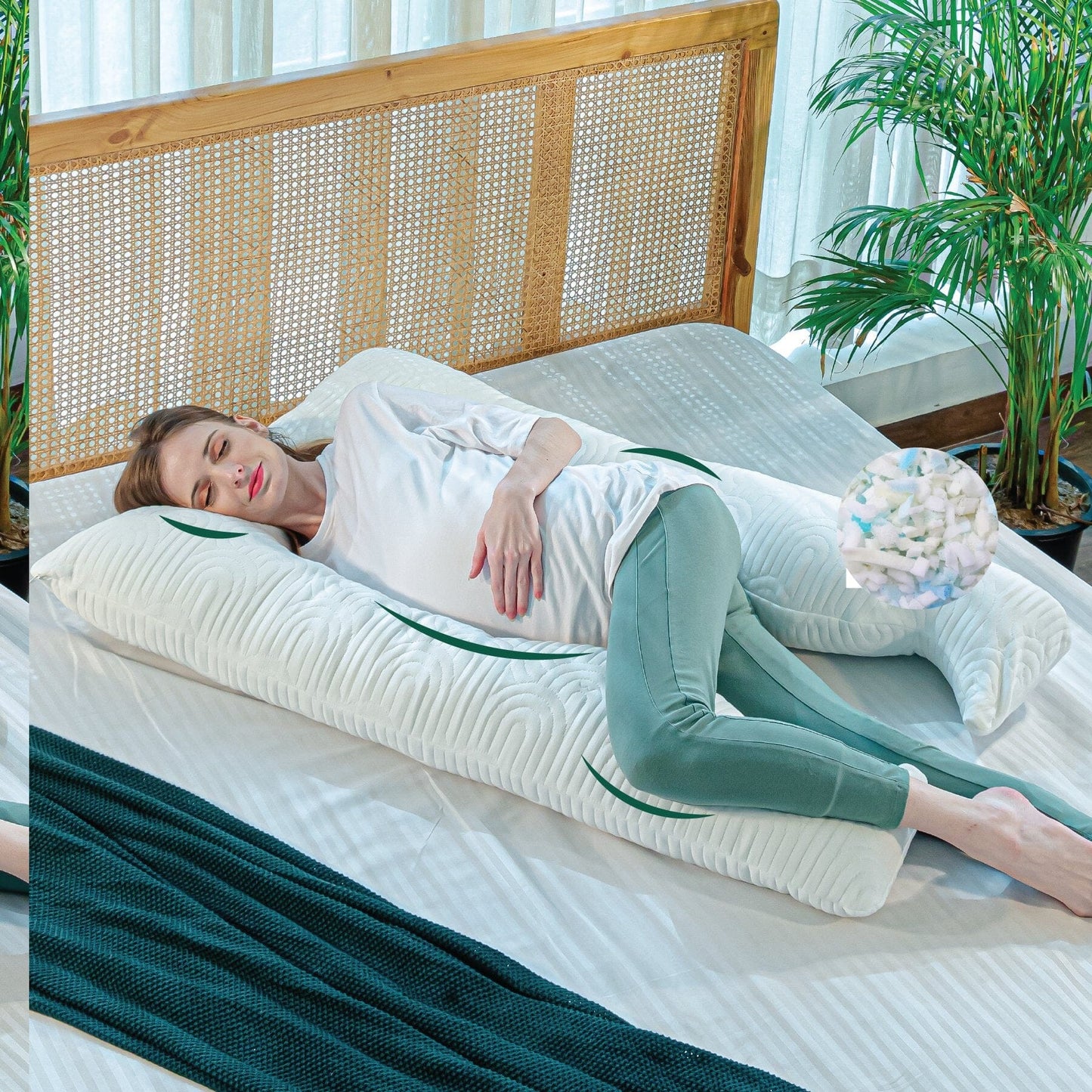 U - Shape Pregnancy Pillow - Blissful Bump Cradle - Pregnancy Pillow - The White Willow