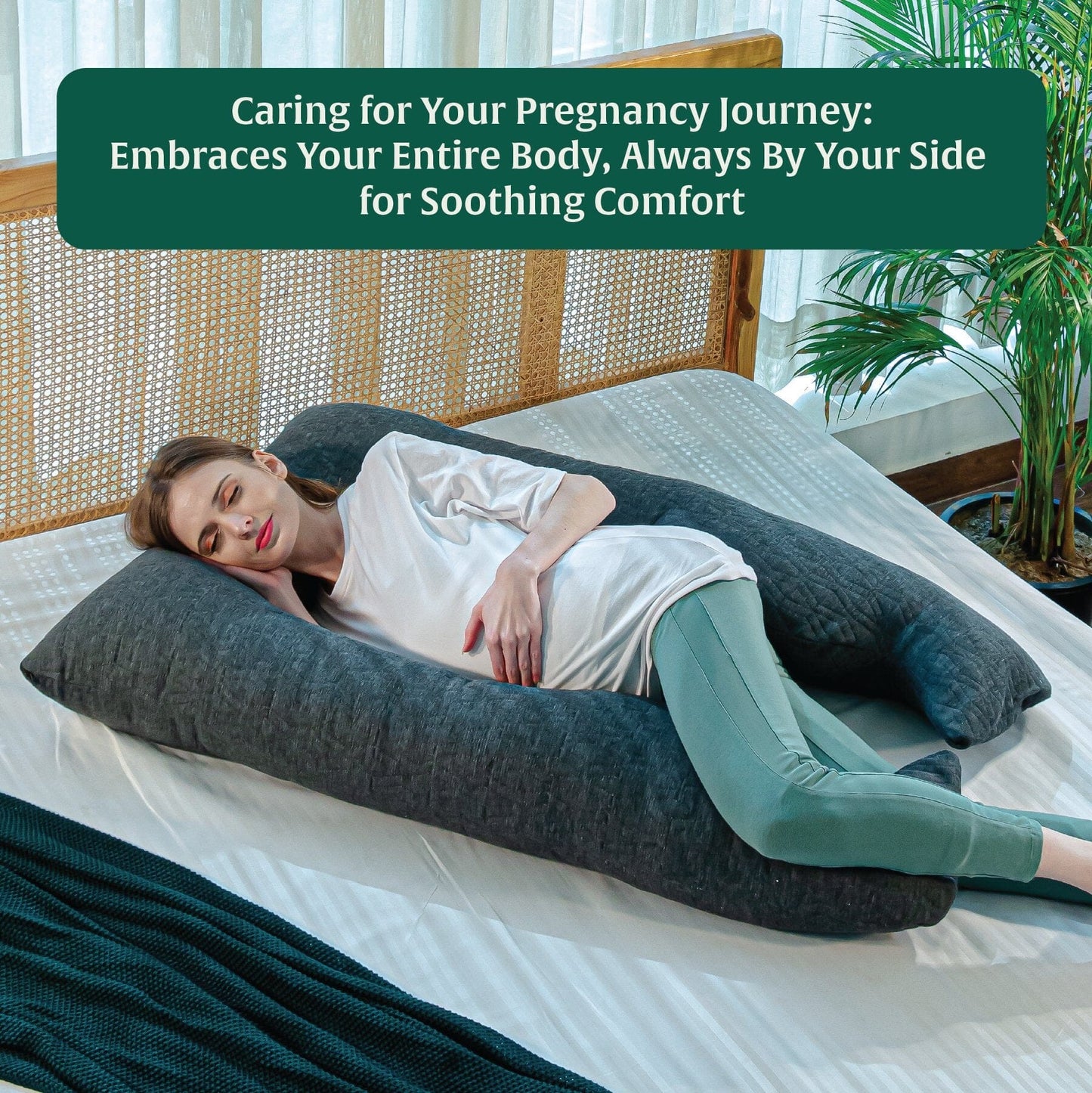 U - Shape Pregnancy Pillow - Blissful Bump Cradle - Pregnancy Pillow - The White Willow