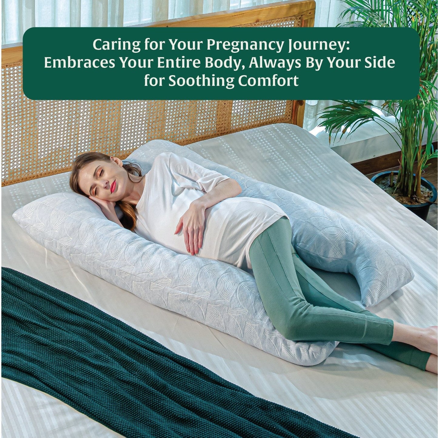 U - Shape Pregnancy Pillow - Blissful Bump Cradle - Pregnancy Pillow - The White Willow