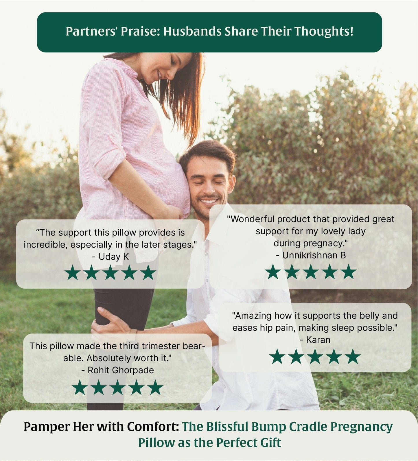 U - Shape Pregnancy Pillow - Blissful Bump Cradle - Pregnancy Pillow - The White Willow