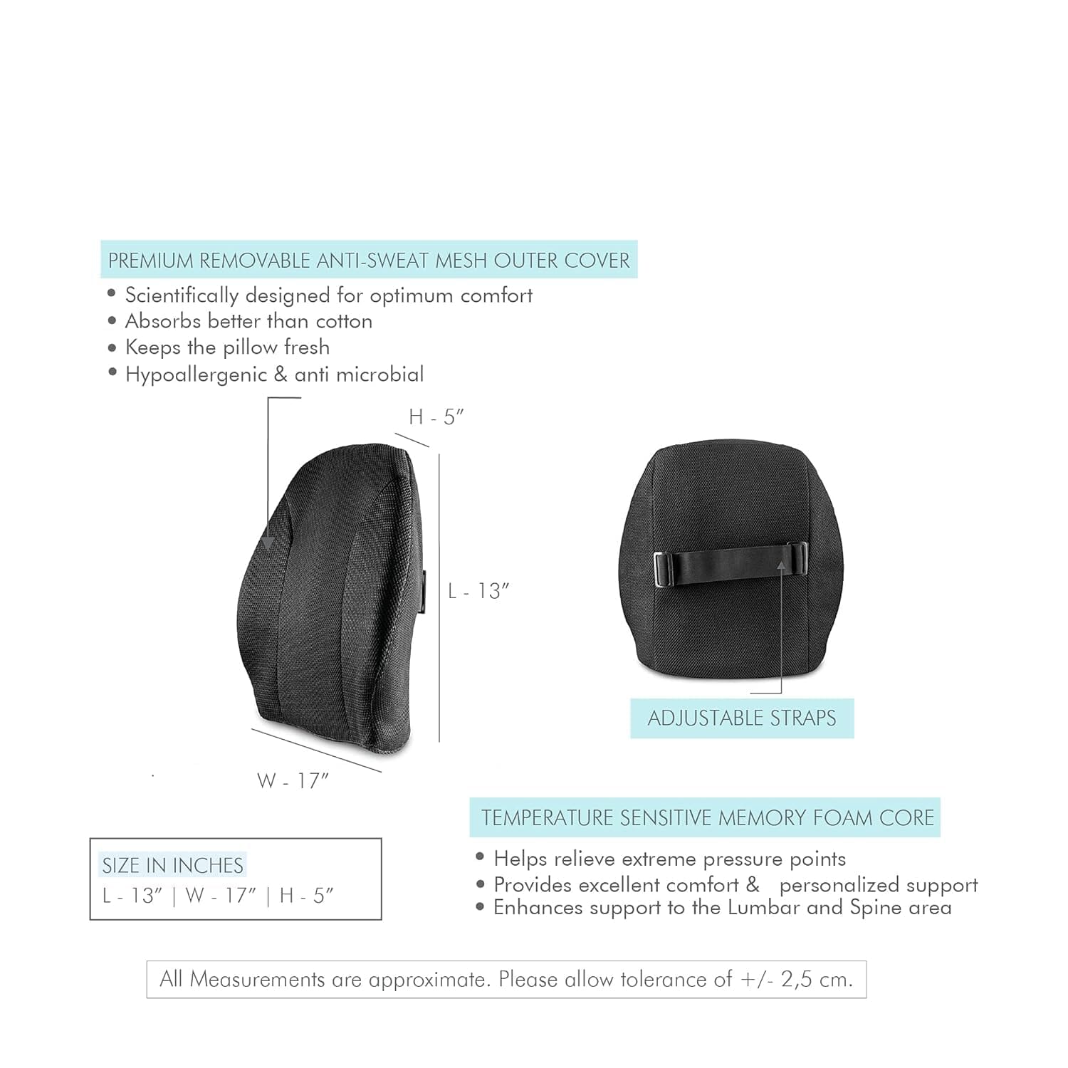 UpperEase Back Comfort Pillow Lumbar Back Support The White Willow