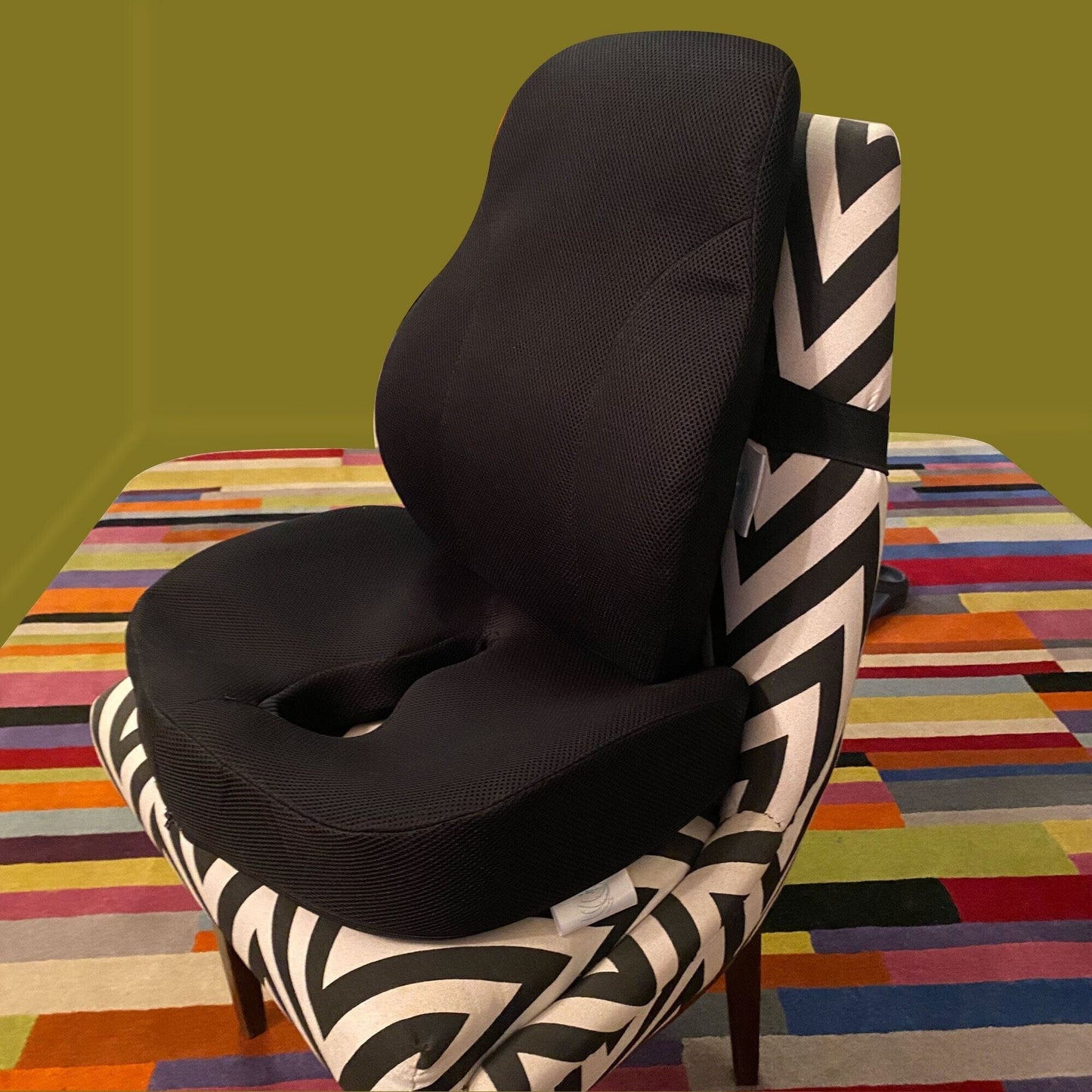 Victor - Work From Home Combo - Lumbar Backrest & Coccyx Tailbone Seat Cushion - Medium Firm Combo-Back-Seat The White Willow Office Combo-2