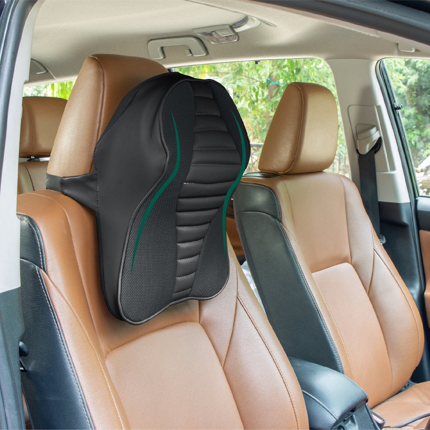 Zencurve Car Neckrest Travel Pillow The White Willow Midnight 1