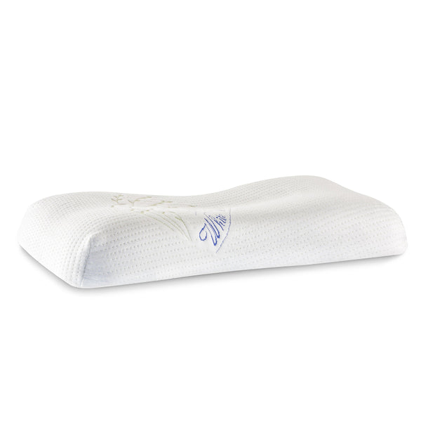 Comfy - Memory Foam U Shaped Neck Rest Travel Cushion & Junior Size Sleeping Bed Pillow - Soft - The White Willow