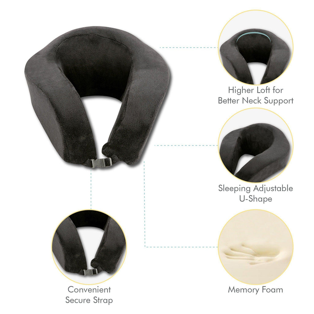 Curlicue - Memory Foam Travel Neck Pillow - Medium Firm - The White Willow