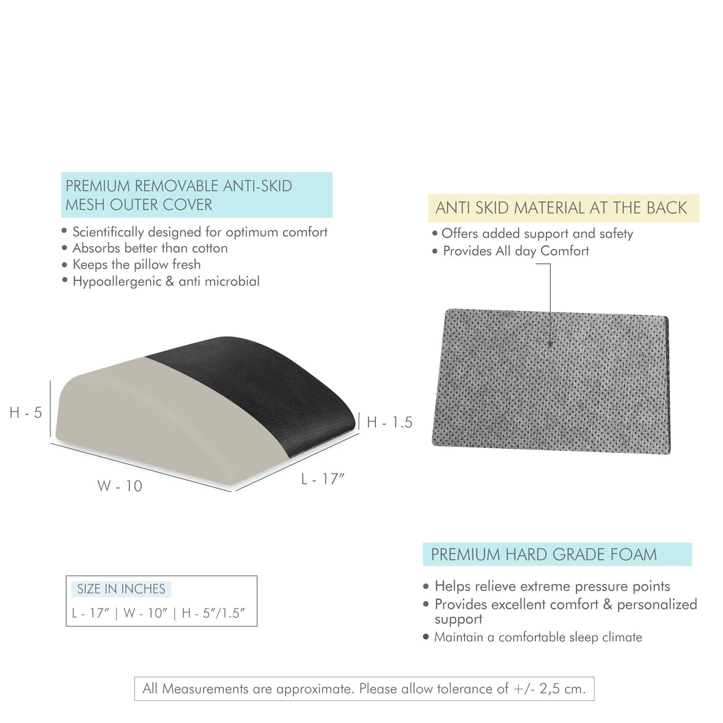 Daniel - High Resilience (HR) Foam Foot Rest Cushion for Feet & leg Support - Firm - The White Willow