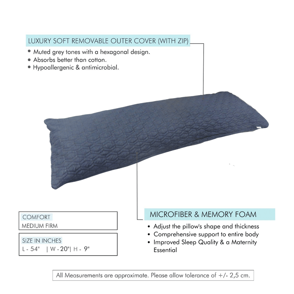 Haze - Memory Foam & Micro Fiber Full Body Pillow - Medium Firm Body Pillow The White Willow 