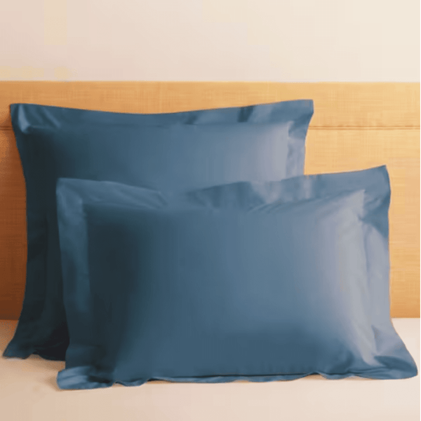 Premium Organic Cotton Pillow Covers- Pack of 2 The White Willow 27L x 20W Inches Slate 