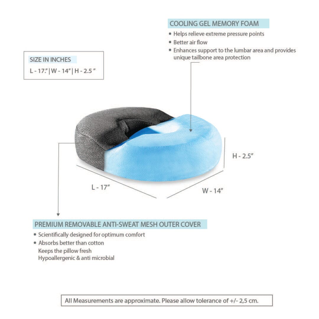 Sky - Donut Shaped Seat Cushion - Tailbone and Lumbar Support - Firm Support The White Willow