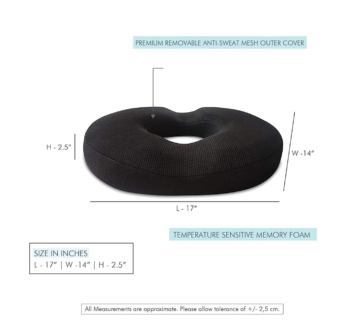 Sky - Donut Shaped Seat Cushion - Tailbone and Lumbar Support - Firm Support The White Willow
