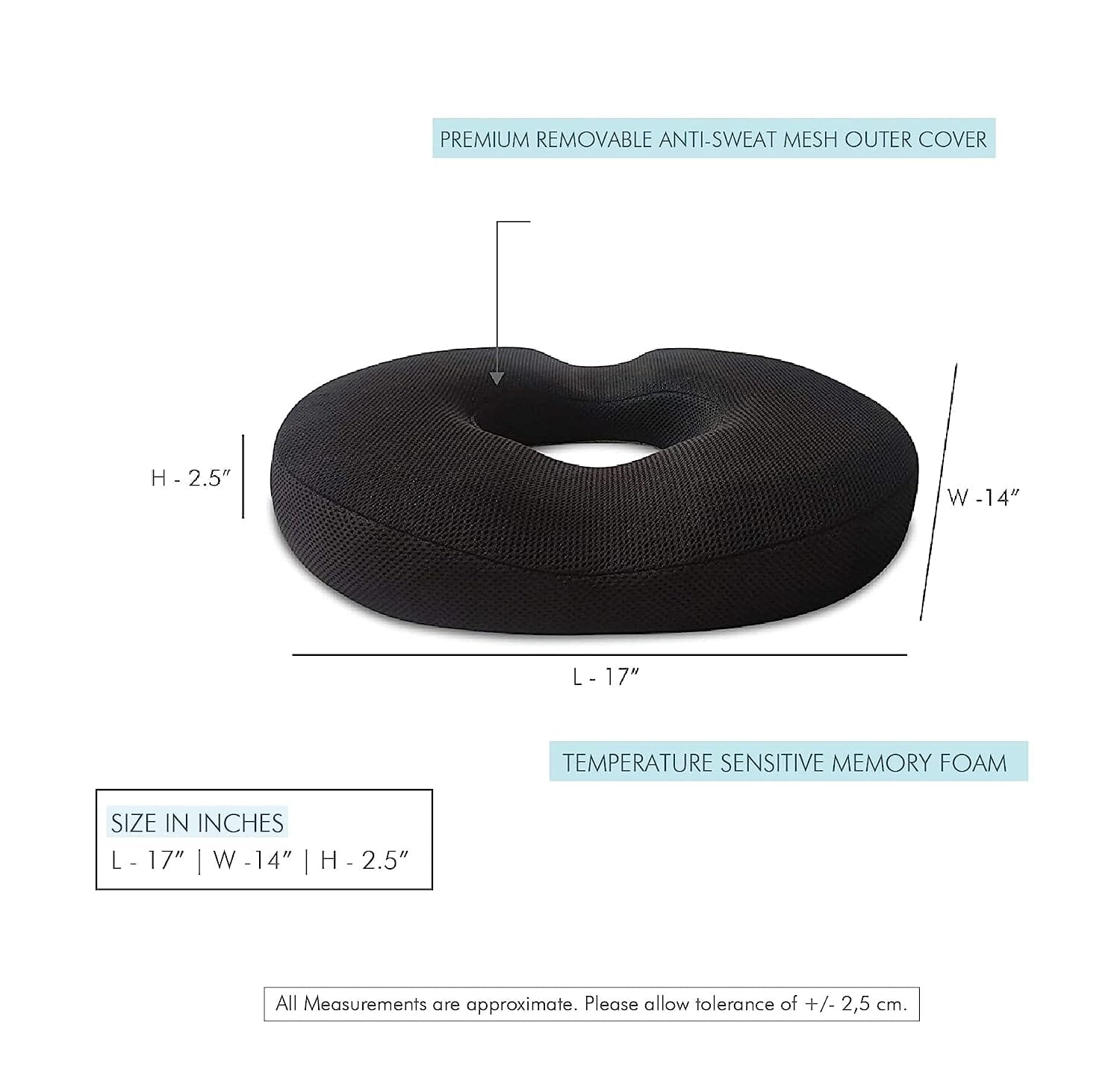 Sky - Donut Shaped Seat Cushion - Tailbone and Lumbar Support - Firm Support The White Willow
