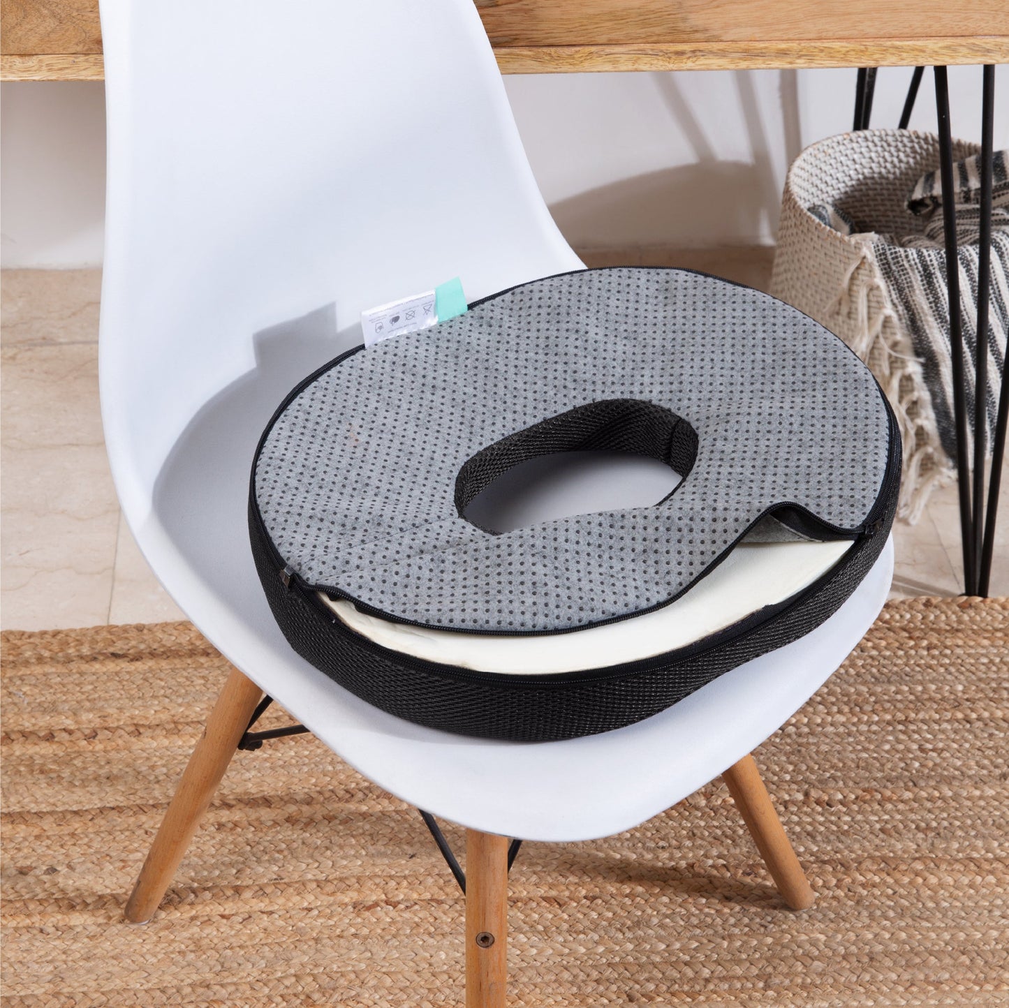 Sky - HR Foam Donut Shaped Seat Cushion - Tailbone and Lumbar Support - Firm - The White Willow