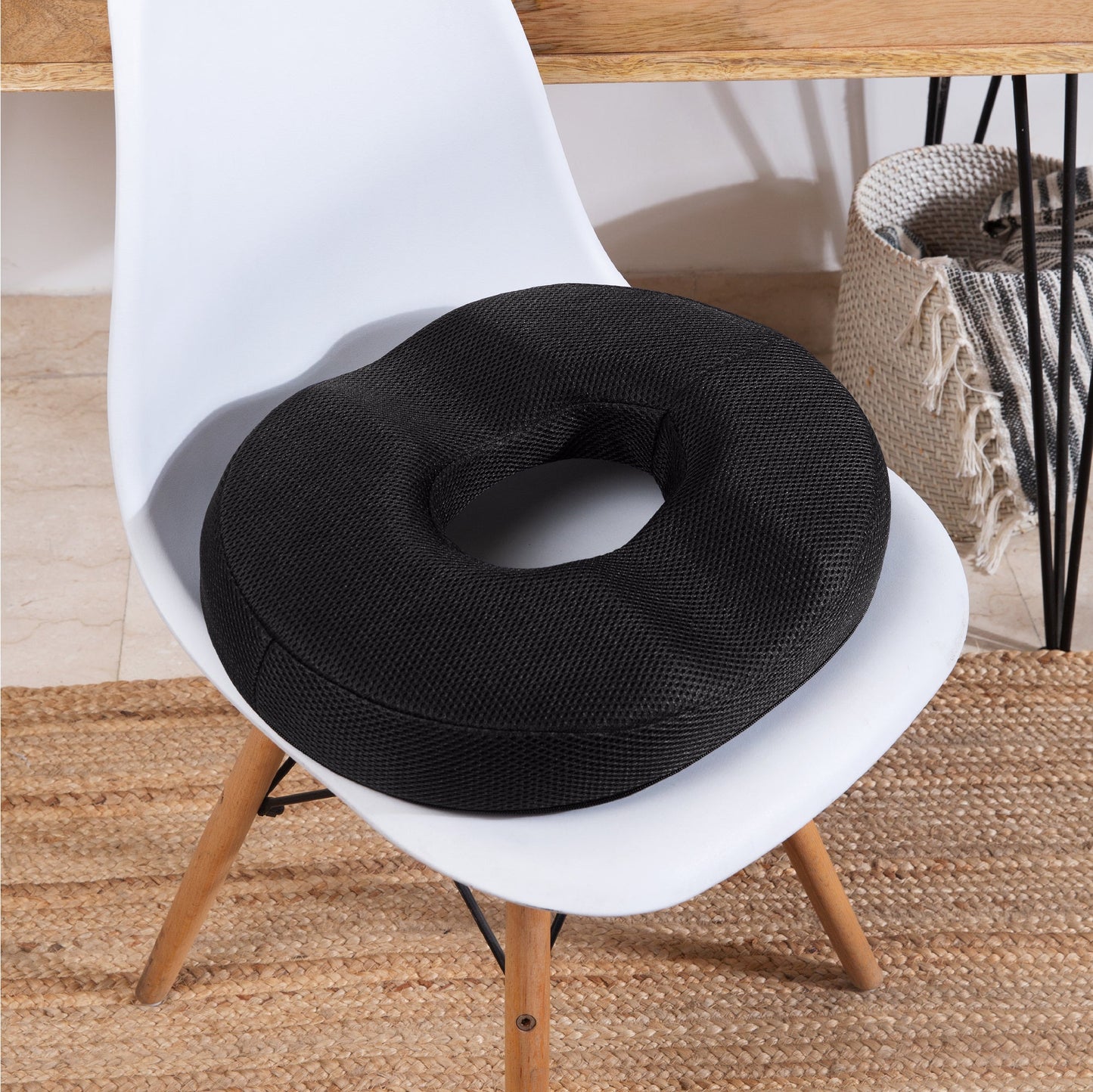 Sky - HR Foam Donut Shaped Seat Cushion - Tailbone and Lumbar Support - Firm - The White Willow