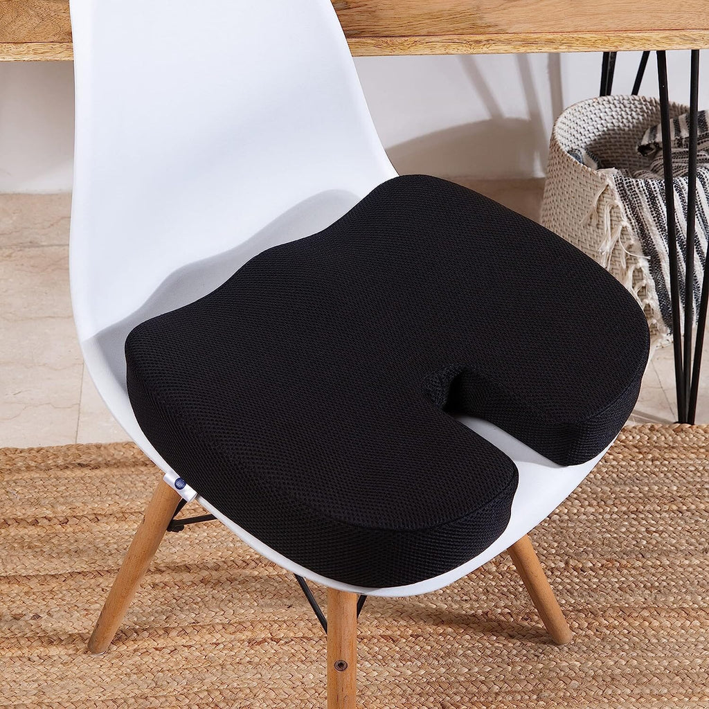 Sprucesoft - Coccyx Tailbone Support Seat Cushion - Firm Support The White Willow High Resilience Foam 