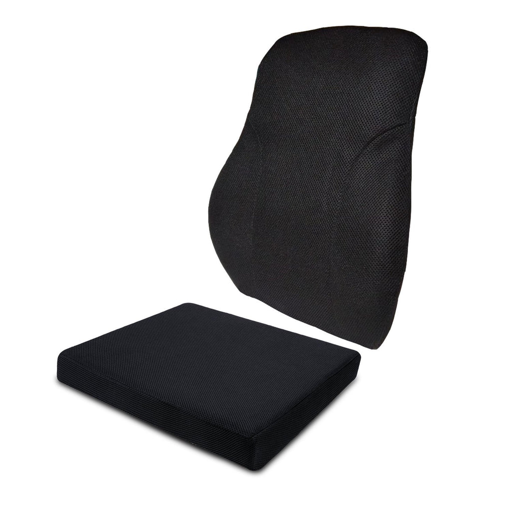 Victor - Work From Home Combo - Lumbar Backrest & Coccyx Tailbone Seat Cushion - Medium Firm - The White Willow