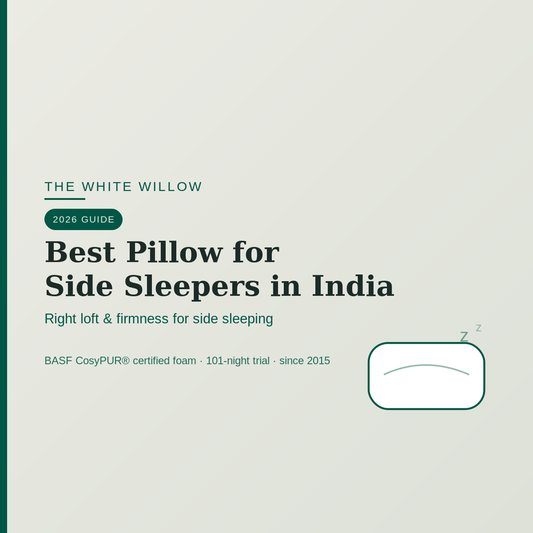 High-loft contour pillow keeping a side sleeper's spine aligned