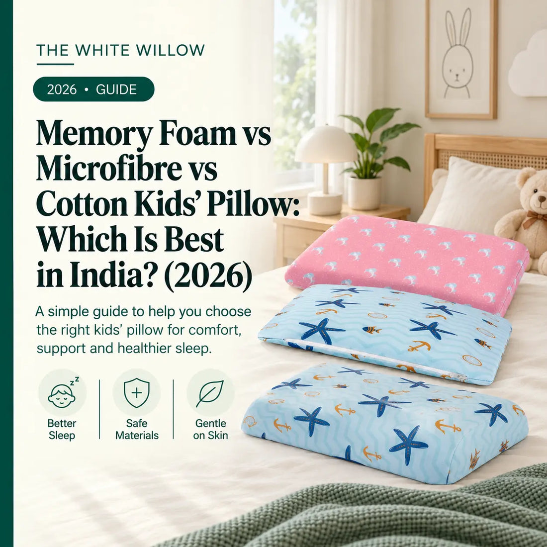 Memory Foam vs Microfibre vs Cotton Kids' Pillow: Which Is Best in India? (2026)