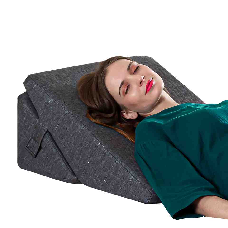 Relatic- HR Foam- Adjustable Wedge Pillow - Medium Size - Medium Firm The White Willow Grey 