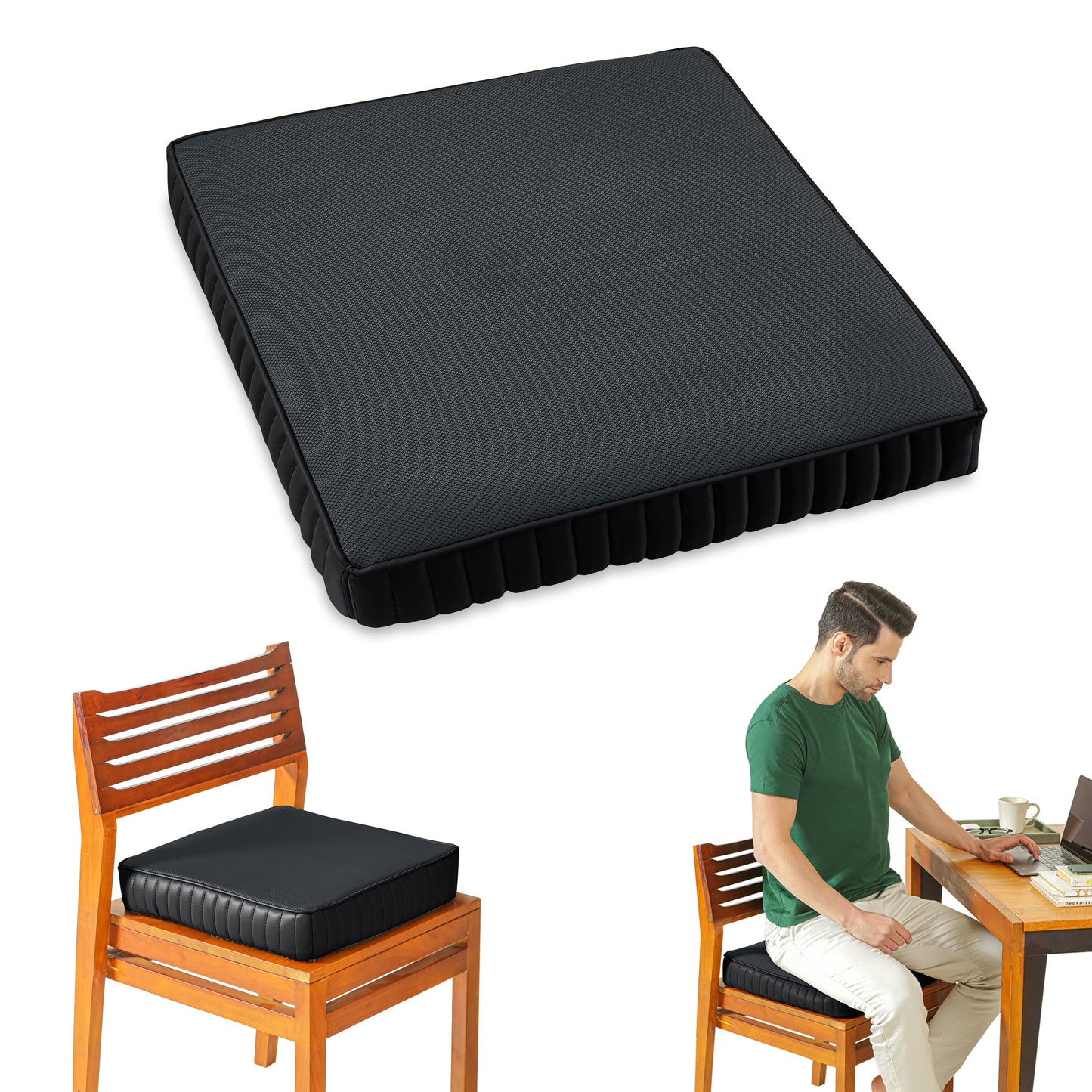 Caladium - Memory Foam & HR Foam Indoor Chair Seat Cushion - Medium Firm Cushion The White Willow 