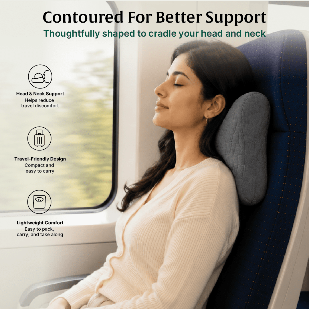 Notus - Memory foam Small Contour Travel Pillow - Medium Firm - Travel Pillow-The White Willow