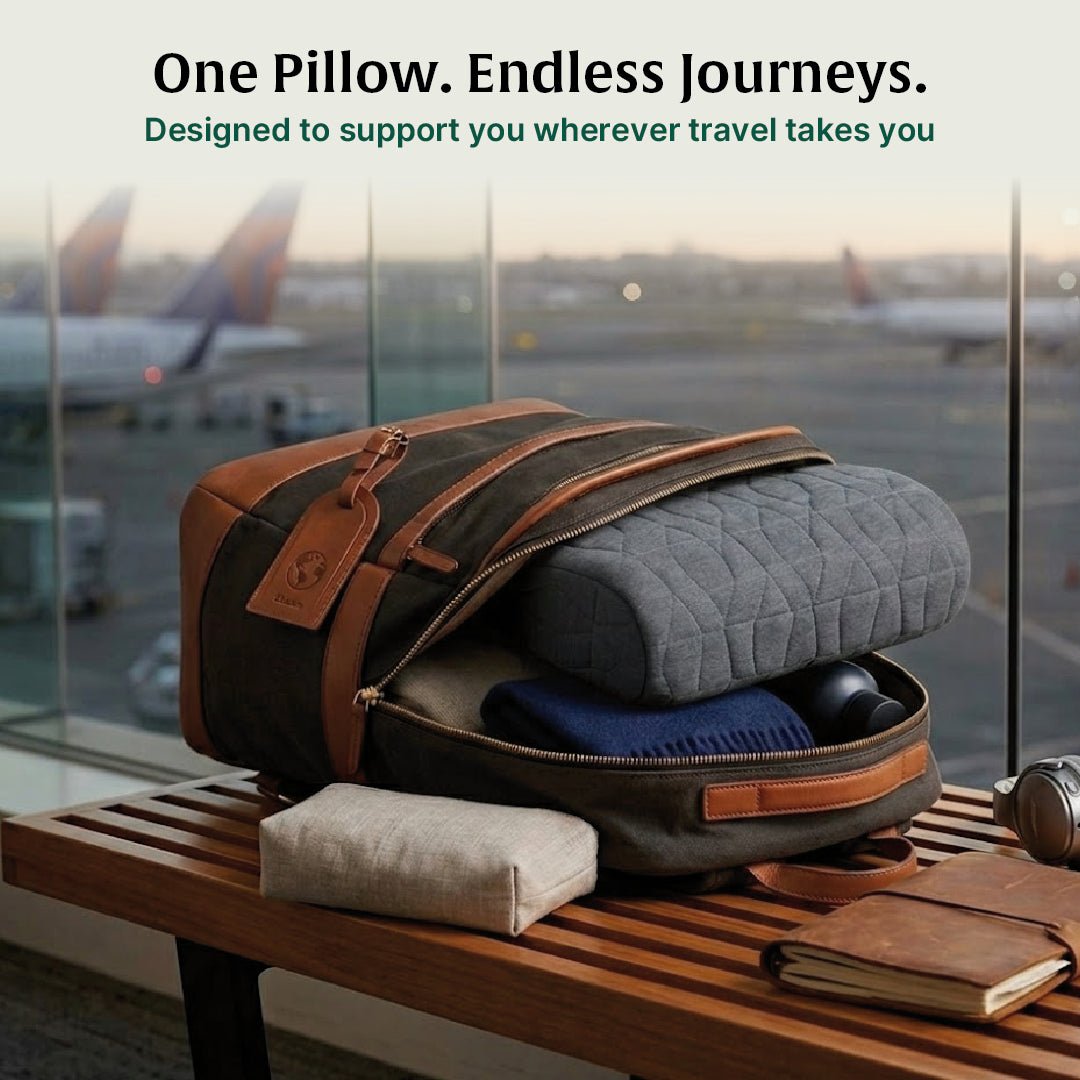 Notus - Memory foam Small Contour Travel Pillow - Medium Firm - Travel Pillow-The White Willow