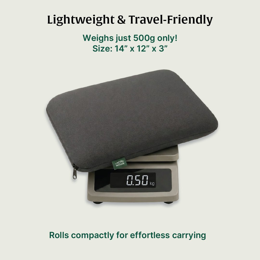 WanderEase Memory Foam Camping Pillow - Grey - Travel Pillow-The White Willow
