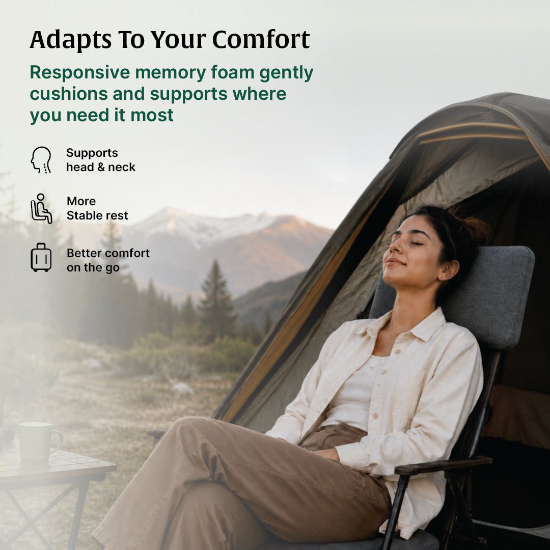 WanderEase Memory Foam Camping Pillow - Grey - Travel Pillow-The White Willow