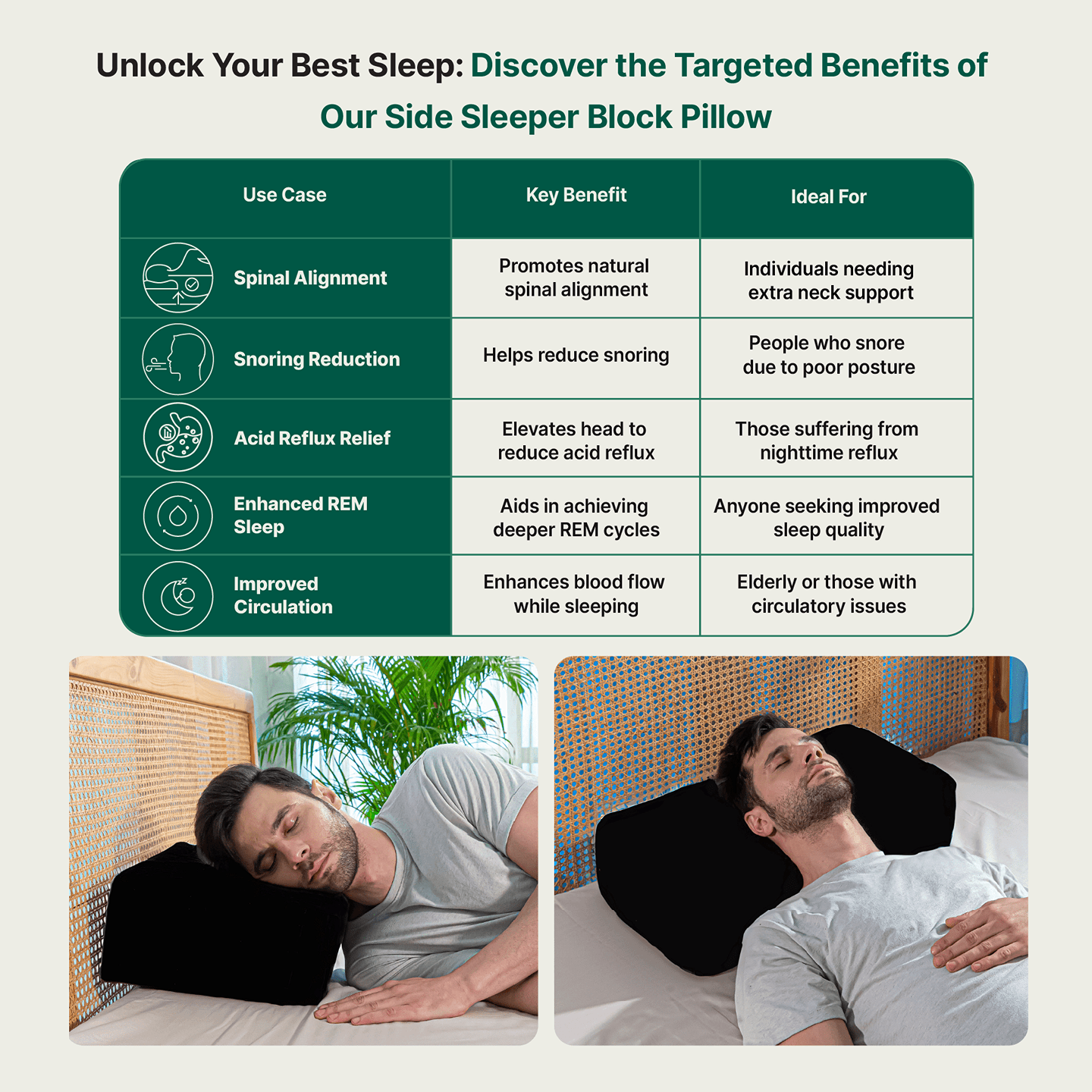 Side Sleeper Pro Pillows for optimal sleep and comfort benefits.