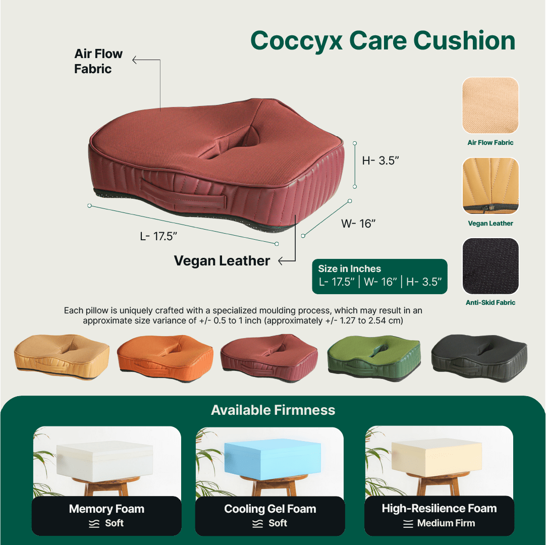 Coccyx Care Cushion - Seat Cushion - The White Willow