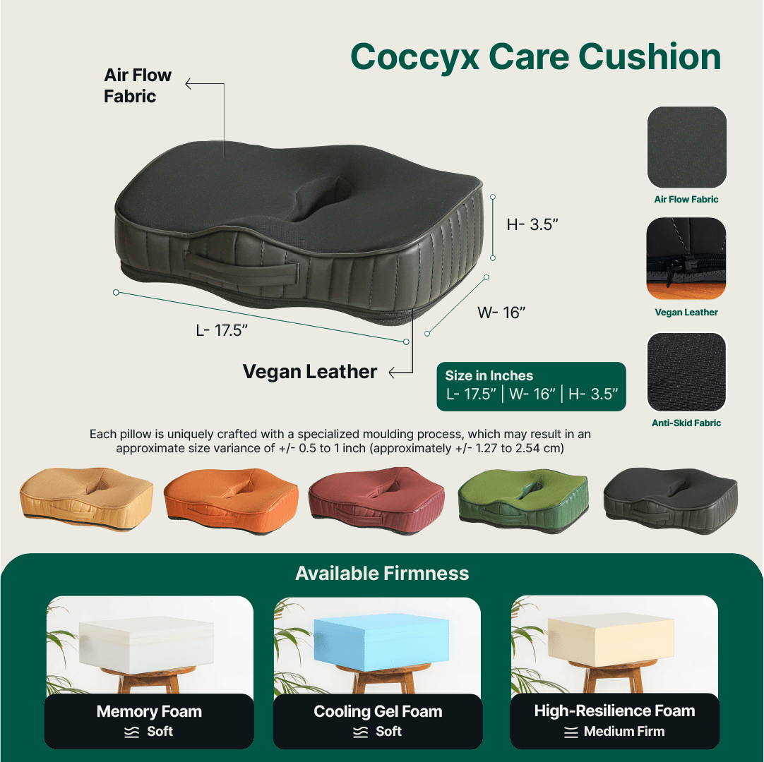 Agilio - Coccyx Tailbone Support Seat Cushion Seat Cushion The White Willow 