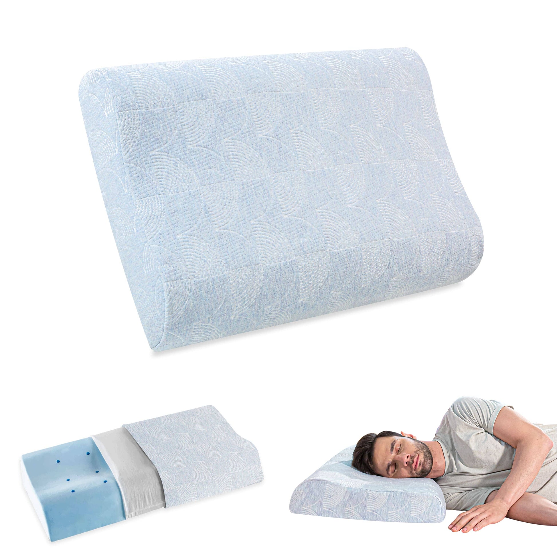 Aloe - Cooling Gel Memory Foam Cervical Pillow - Contour - Medium Firm Contour Pillow The White Willow X-Small Green 1