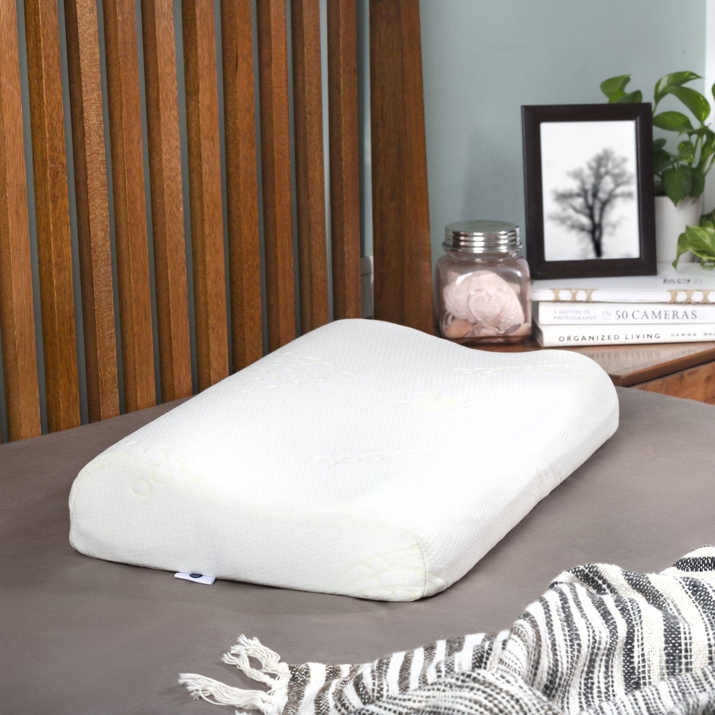 Aloe - Gel - Cooling Gel Memory Foam Cervical Pillow - Contour - Medium Firm - Contour Pillow - The White Willow