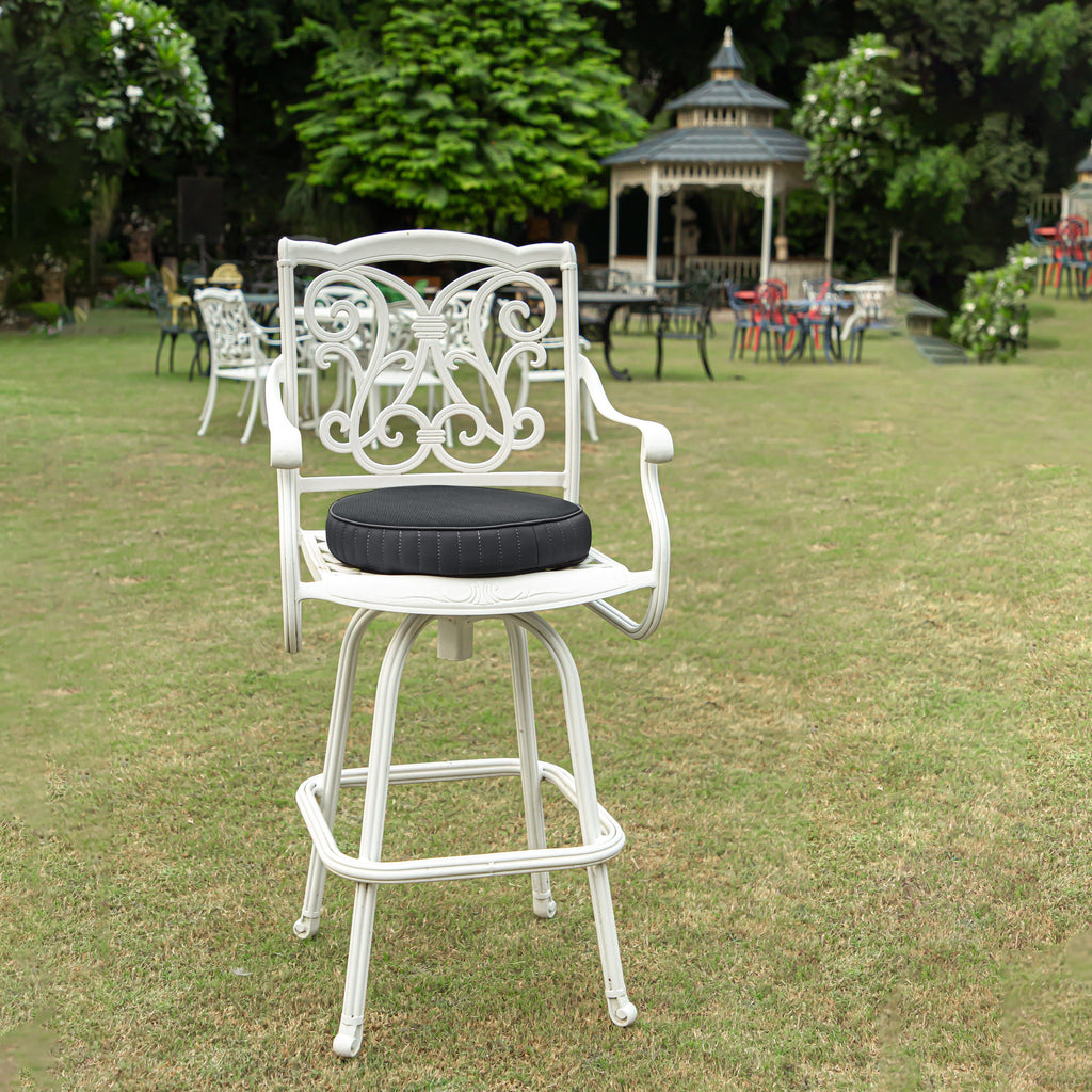 Amora - Memory Foam & HR Foam Round Shaped Indoor Chair Seat Cushion - Medium Firm Seat Cushion The White Willow 