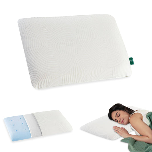 Aspen - Cooling Gel Memory Foam Pillow - Regular - Medium Firm Regular Pillow The White Willow 1.5"H-Standard Size-Extra Low Height White Pack of 1