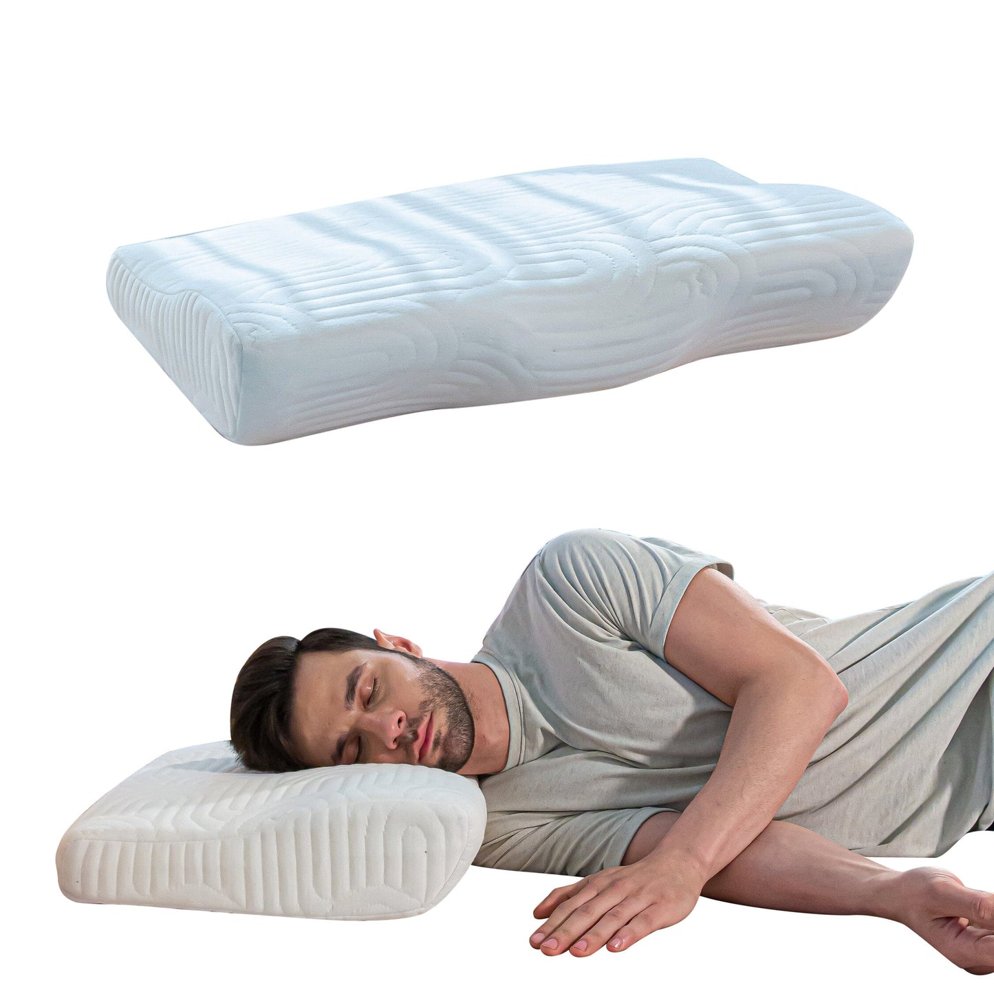 Aster - Memory Foam Neck Pillow - Special Contour - Medium Firm Contour Pillow The White Willow 