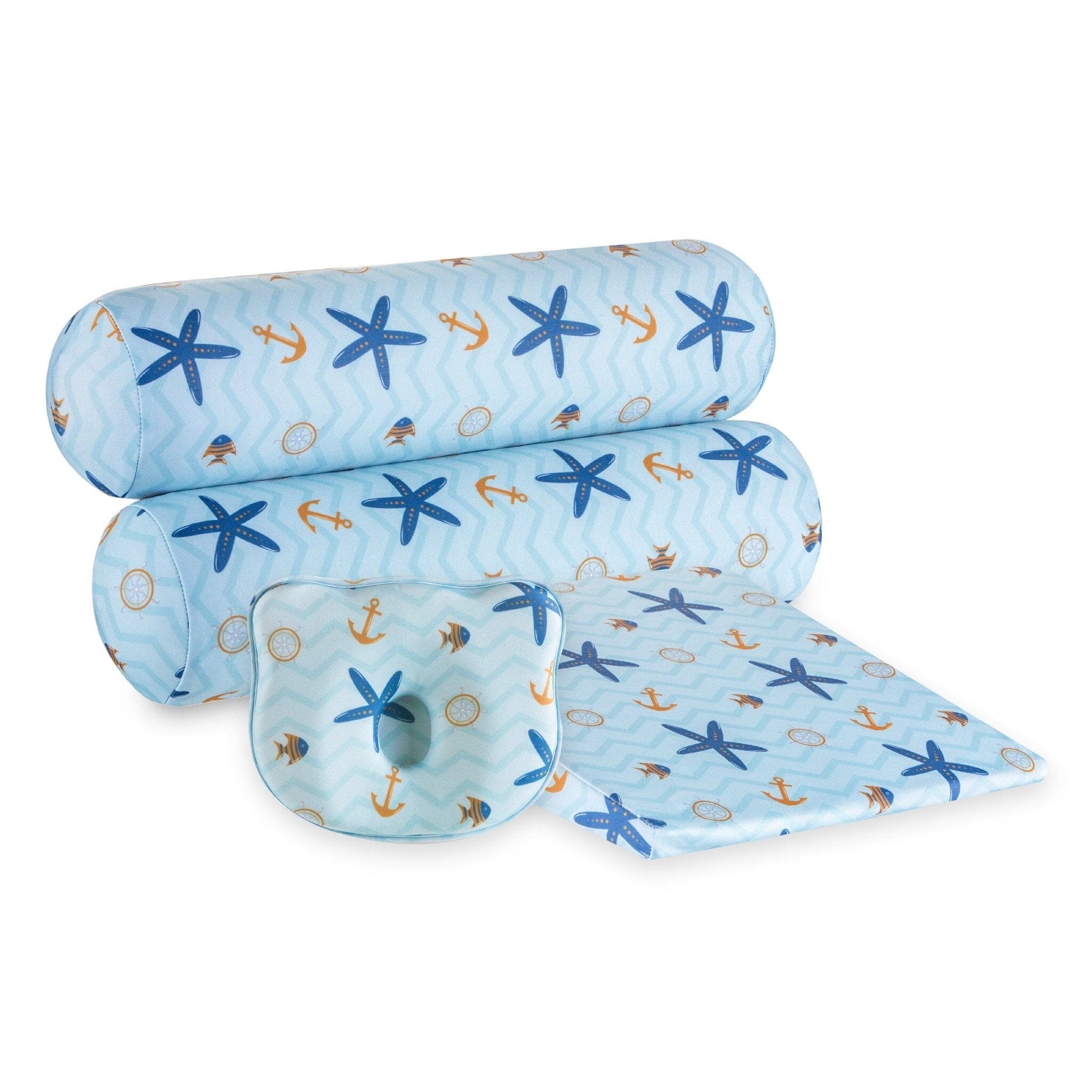 Baby Blue - Baby Essentials Combo - Medium Firm Combo-0-12 Months-Baby-Pillow The White Willow 