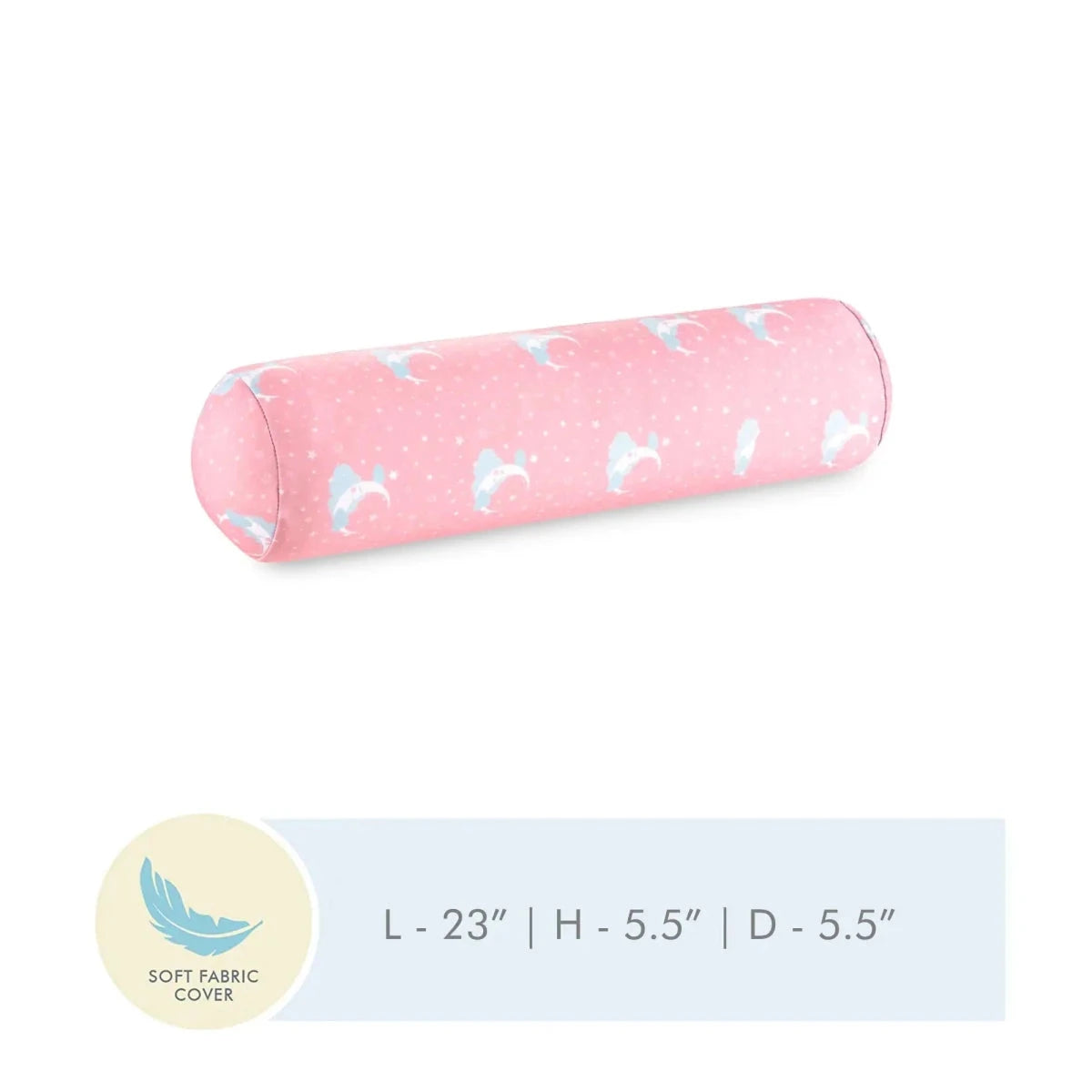Baby Bolster Pillow Cover Only Pillow Cover The White Willow Pink 