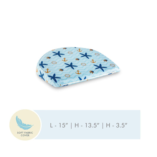 Baby C Shaped Crib Wedge Pillow Cover Only Pillow Cover The White Willow Blue 