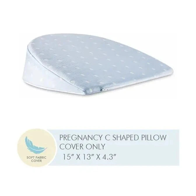Baby C Shaped Crib Wedge Pillow Cover Only Pillow Cover The White Willow Blue Dot 